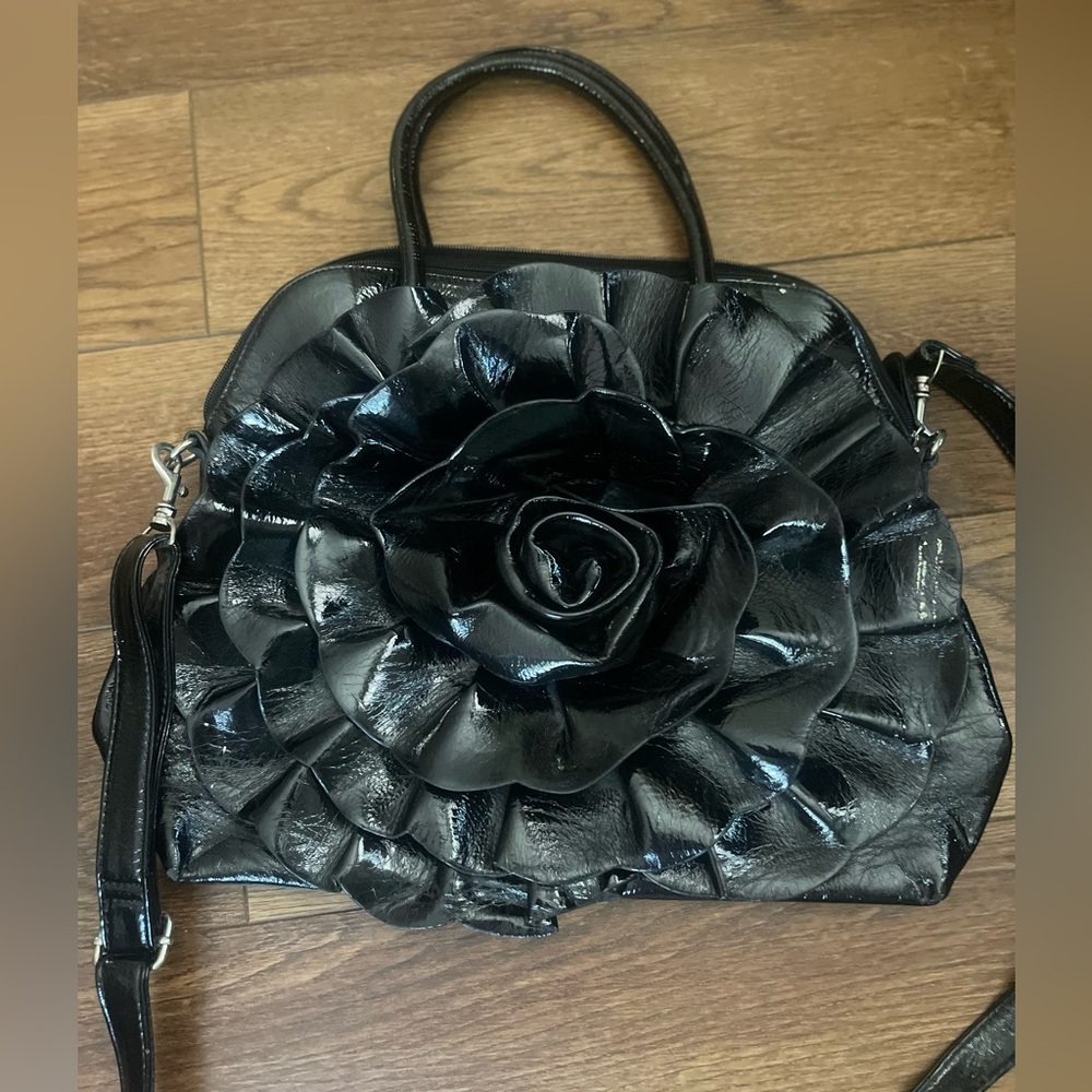 Black rose statement bag by big Buddha Romantic runway #ooak - Picture 6 of 7